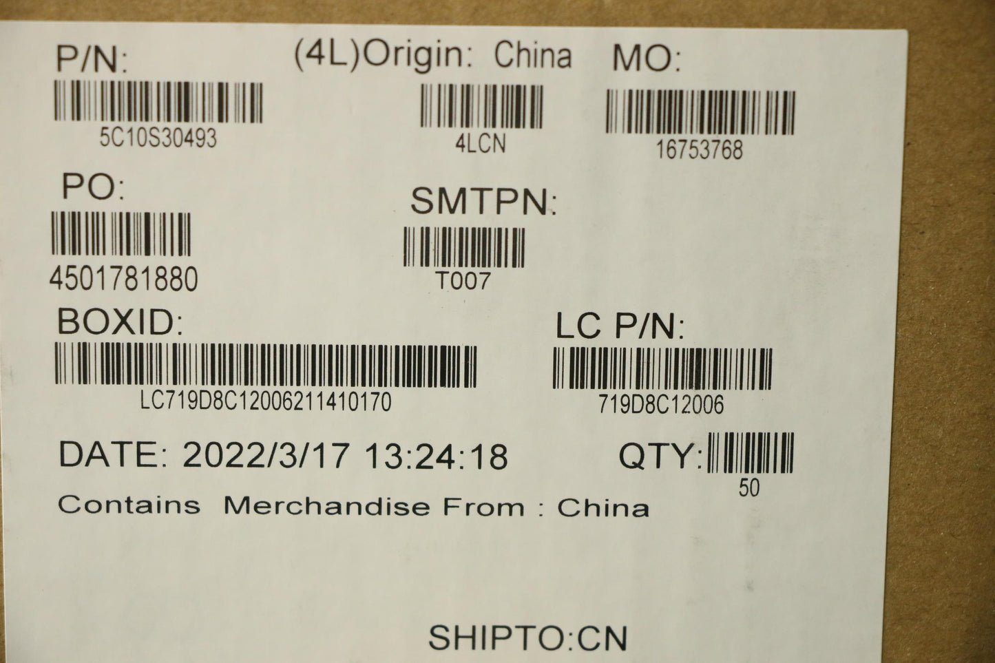 Lenovo Cable Power Board Cable L 82Qg - 5C10S30493