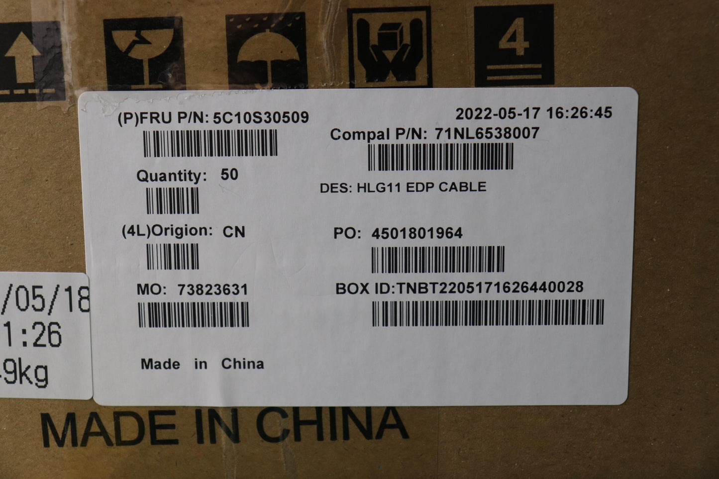 Lenovo Cable Edp Cable C 82Sa - 5C10S30509
