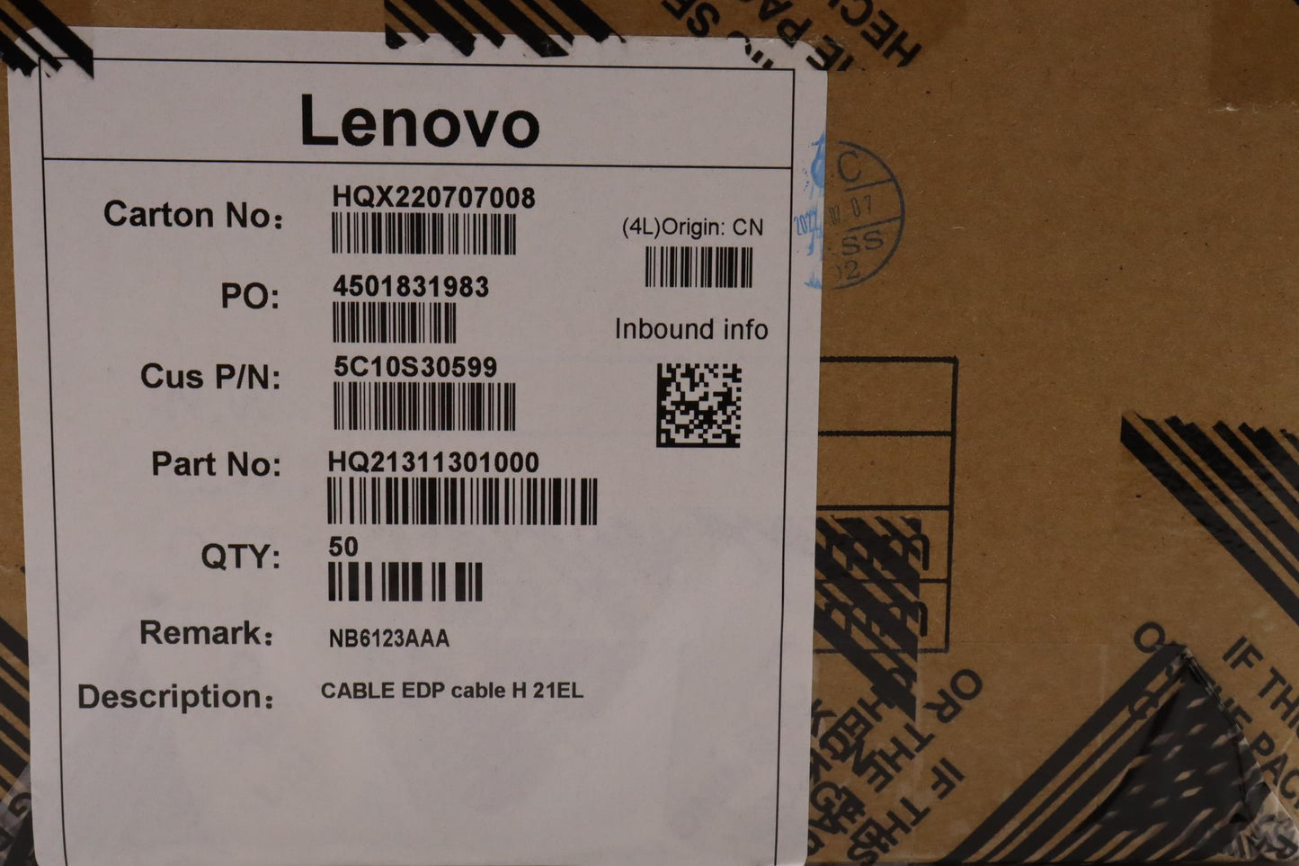 Lenovo Cable Edp Cable H 21El - 5C10S30599