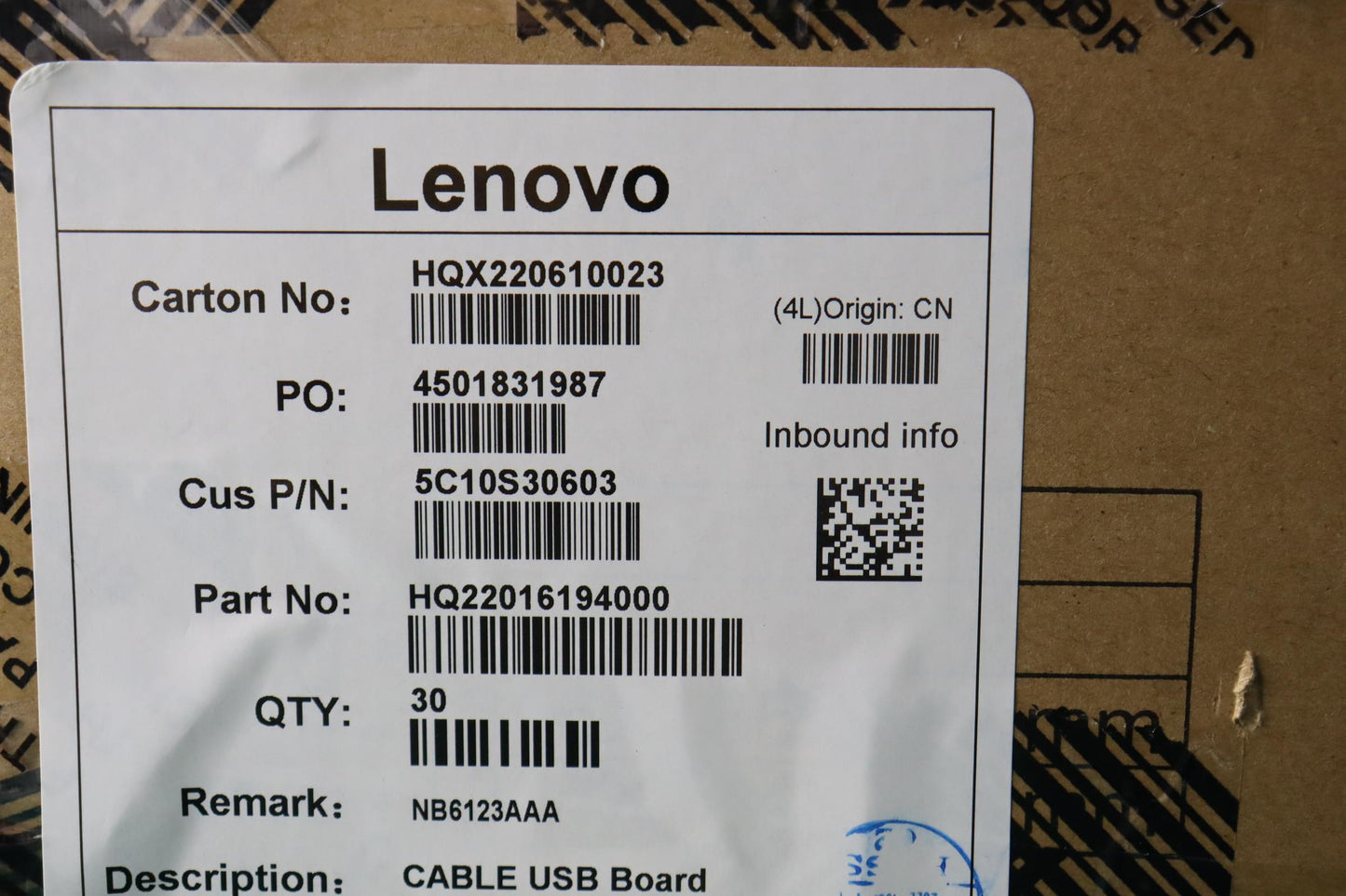 Lenovo Cable Usb Board Cable H 21El8I - 5C10S30603