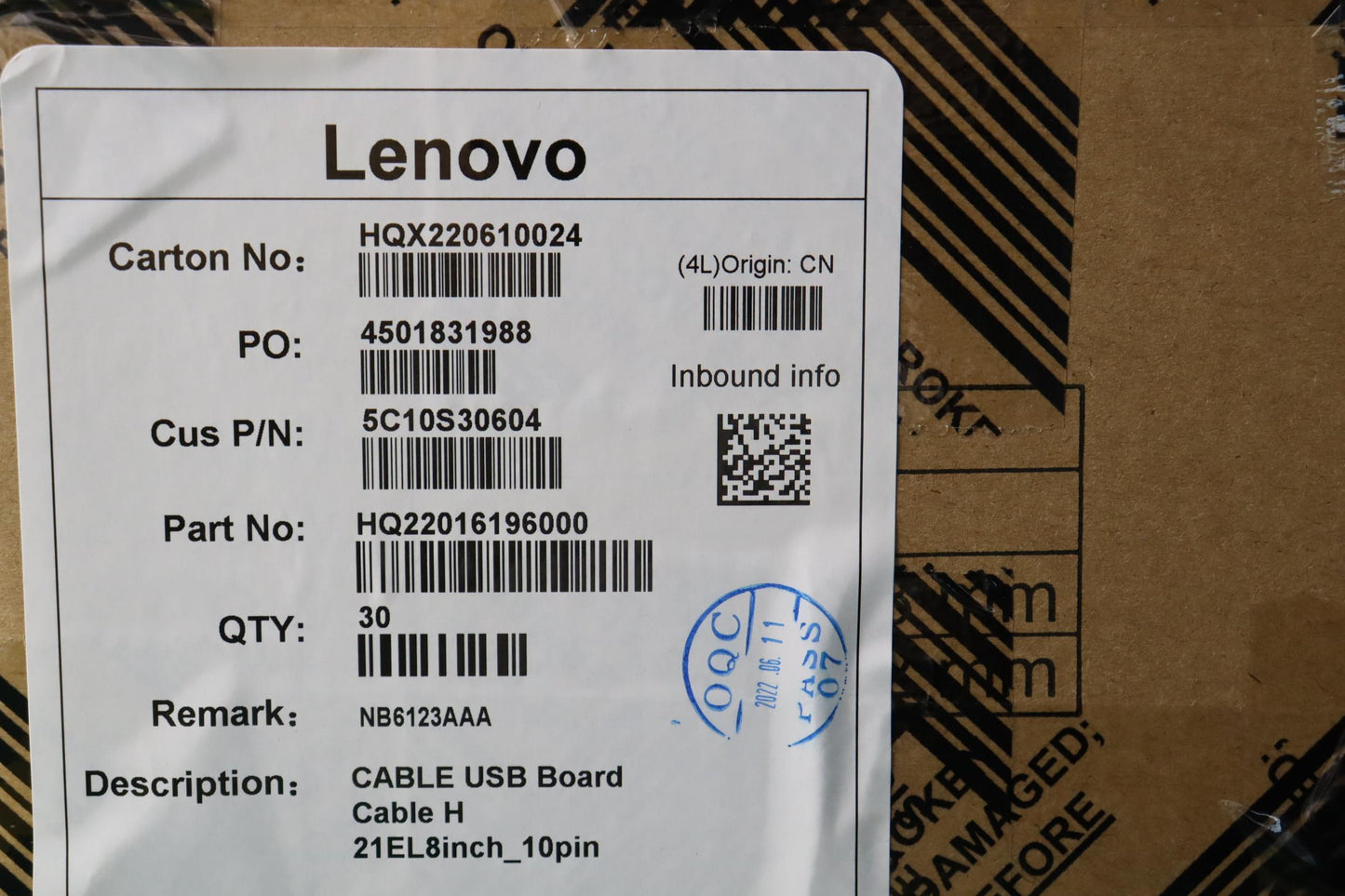 Lenovo Cable Usb Board Cable H 21El8I - 5C10S30604