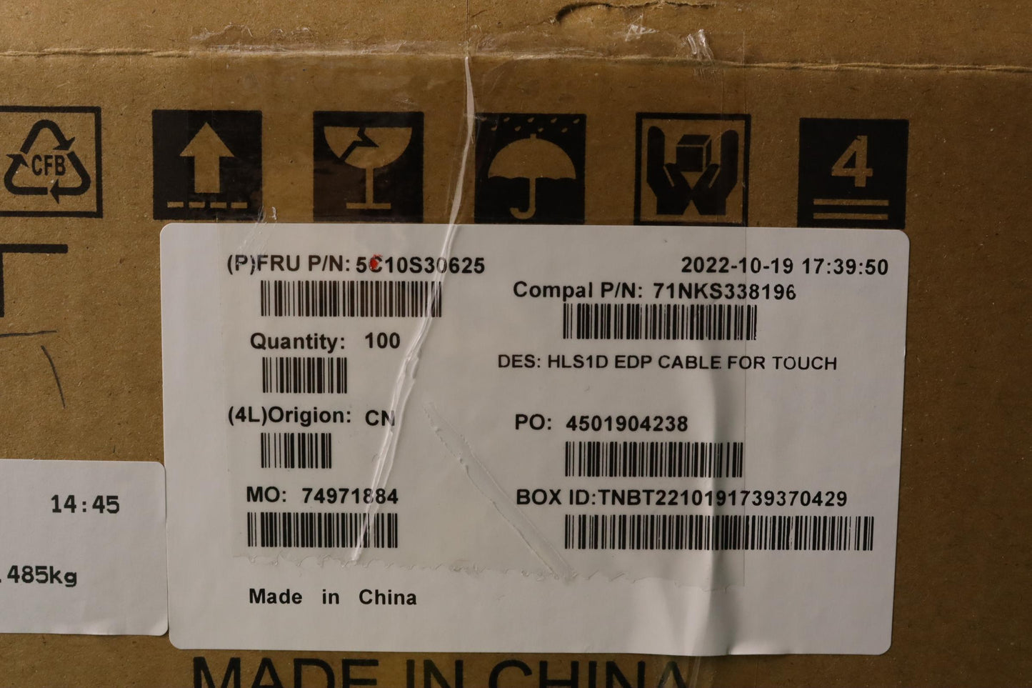 Lenovo Cable Edp Cable C 82Vg For Tou - 5C10S30625