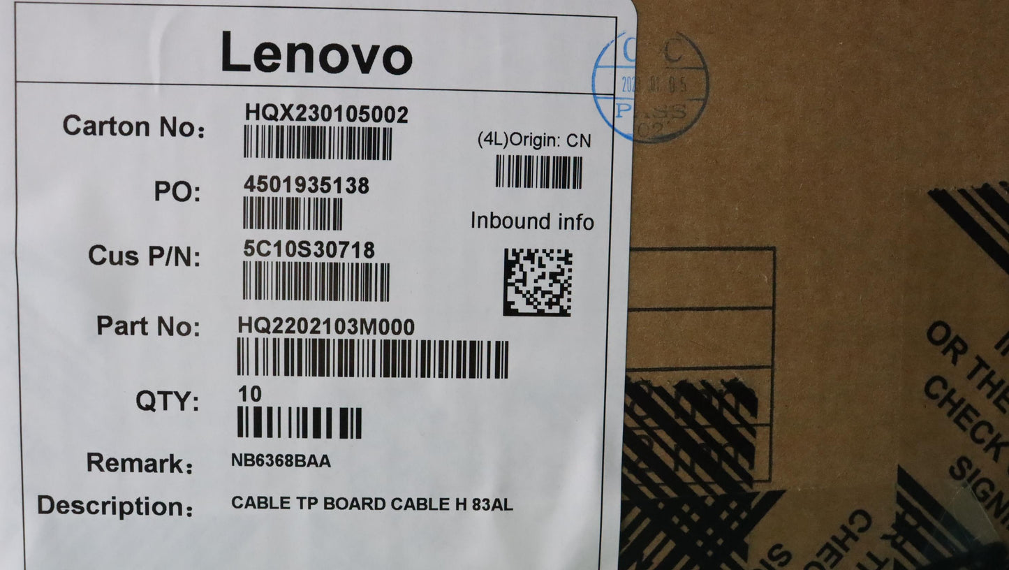 Lenovo Cable Tp Board Cable H 83Al - 5C10S30718