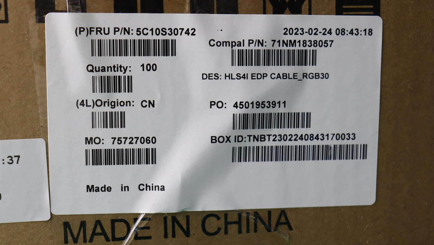 Lenovo Cable Edp Cable C 82Xd Rgb30 - 5C10S30742