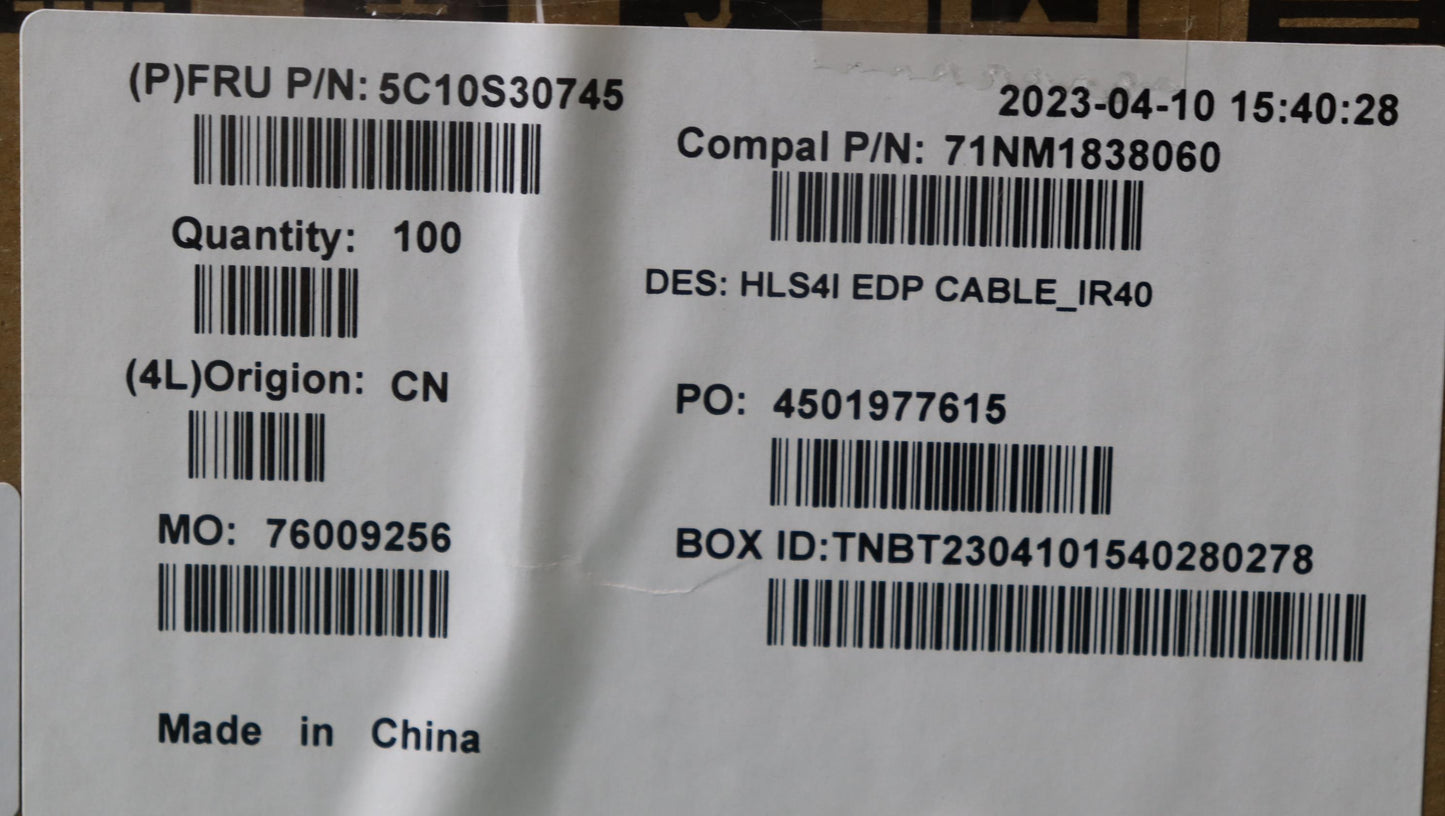 Lenovo Cable Edp Cable C 82Xd Ir40 - 5C10S30745