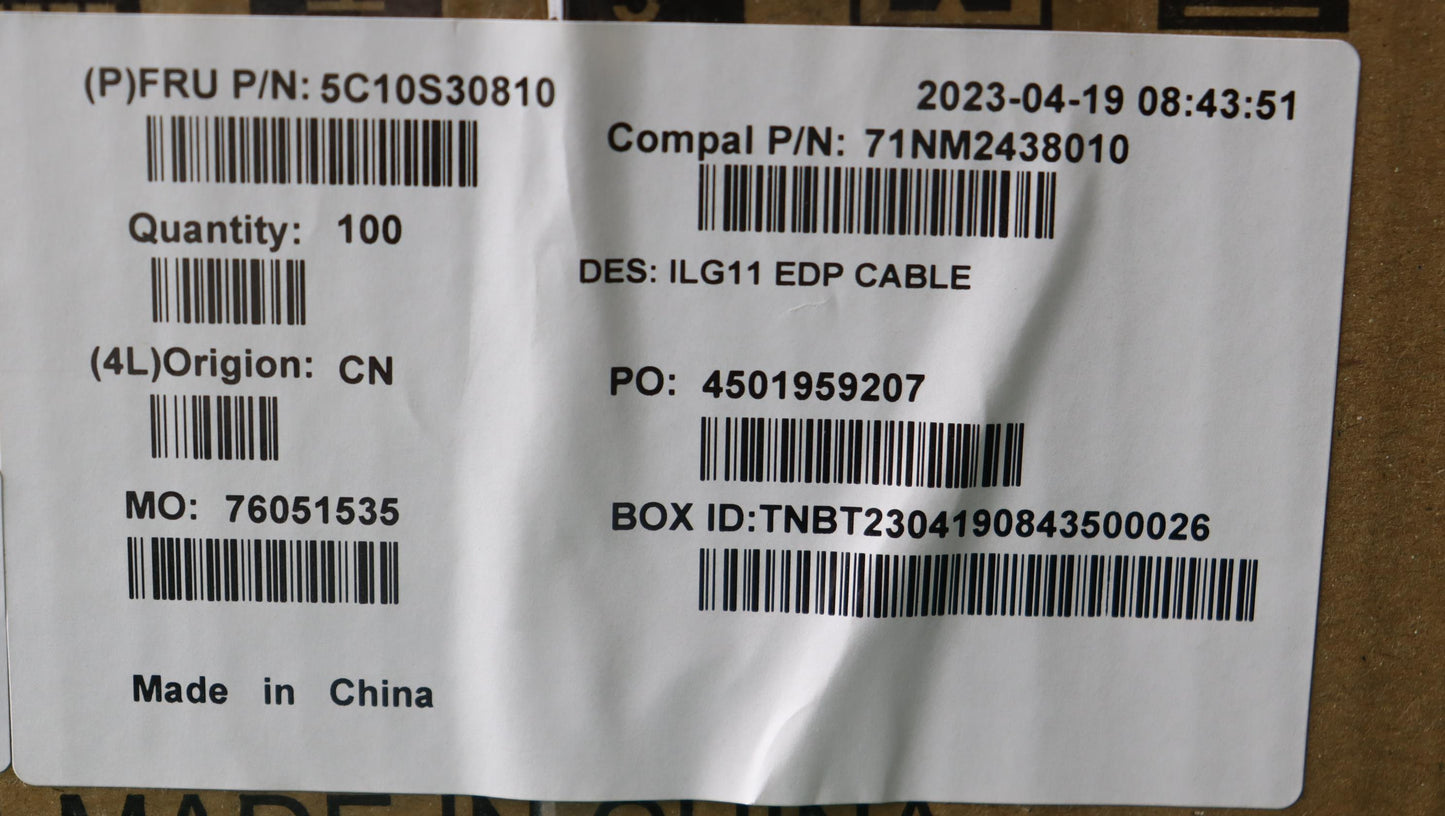 Lenovo Cable Edp Cable C 82Xw - 5C10S30810