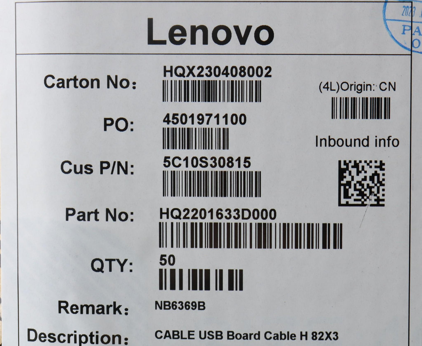 Lenovo Cable Usb Board Cable H 82X3 - 5C10S30815