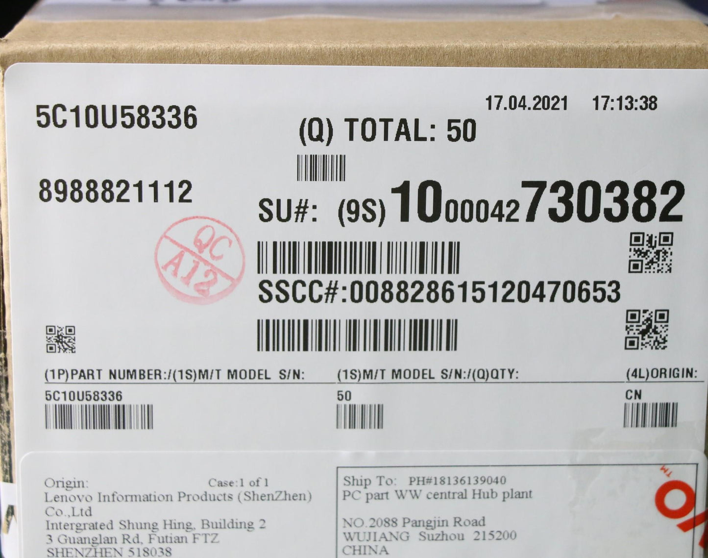 Lenovo Cable Fru, 55Mm 20*10 4Ohm 2W - 5C10U58336