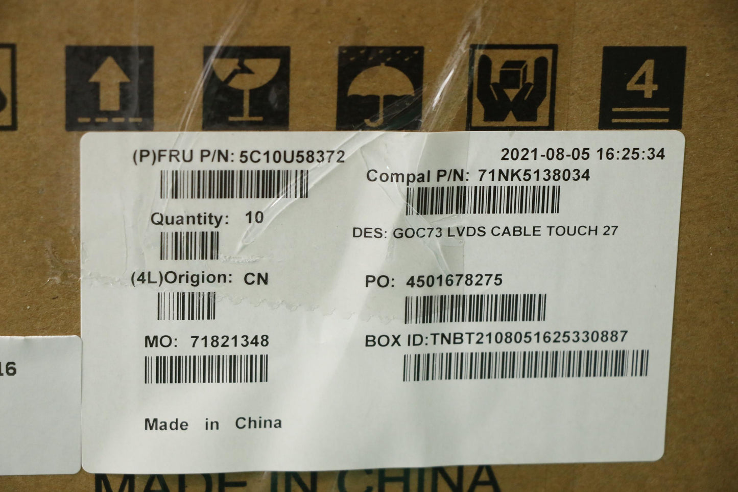Lenovo Cable Lg Ait Lvds Ffc(27) - 5C10U58372