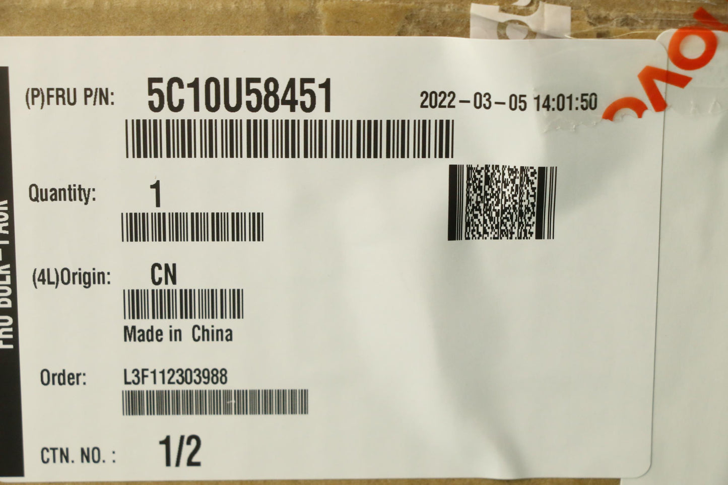 Lenovo Cable Fru 475Mm C2 Switch_Tco8 - 5C10U58451