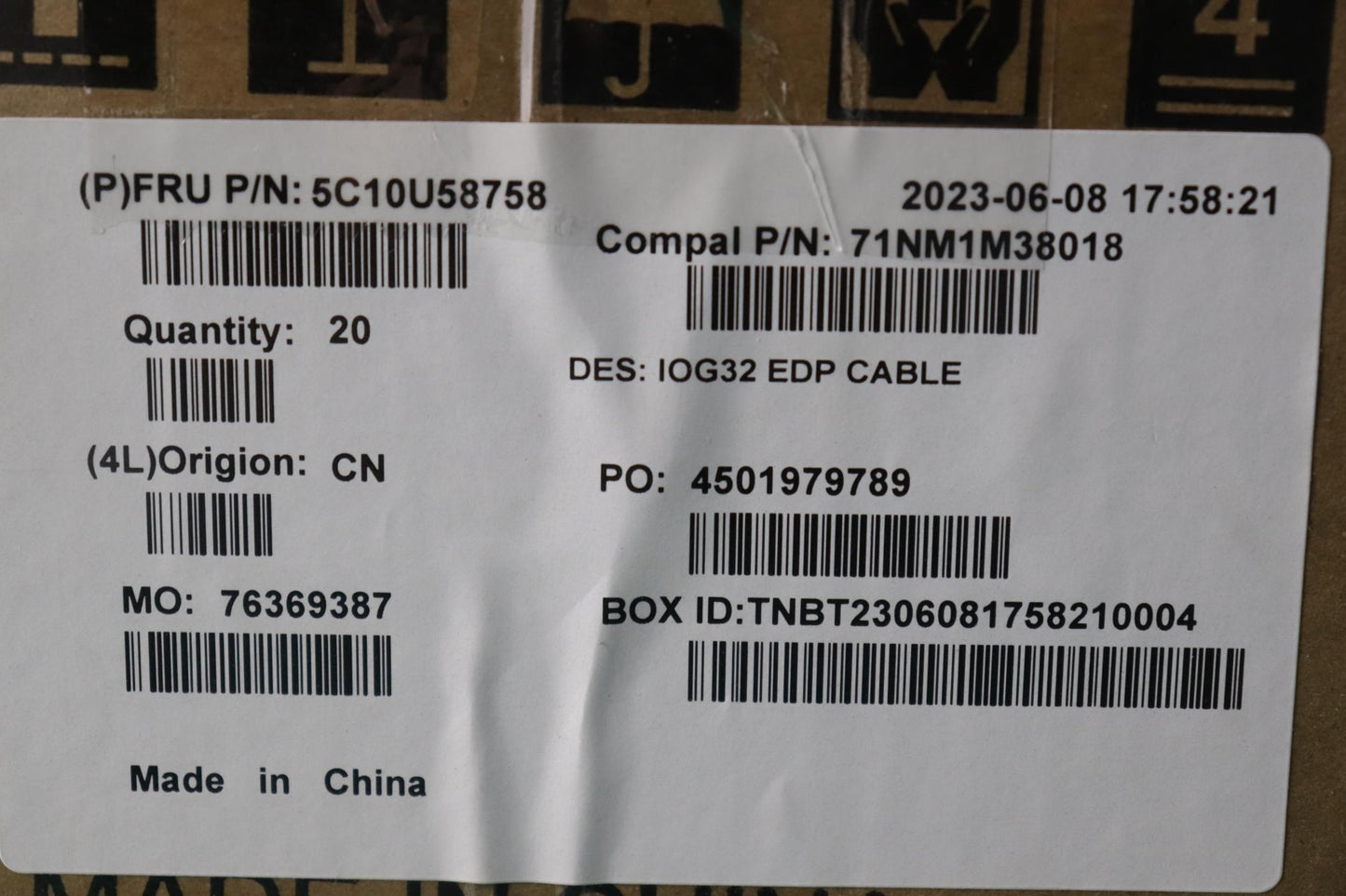 Lenovo Cable Fru,H-Conn Set 7Hq C/B-L - 5C10U58758