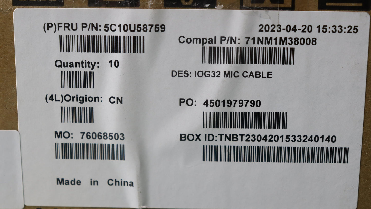 Lenovo Cable Fru,H-Conn Set 7Hq C/B-M - 5C10U58759