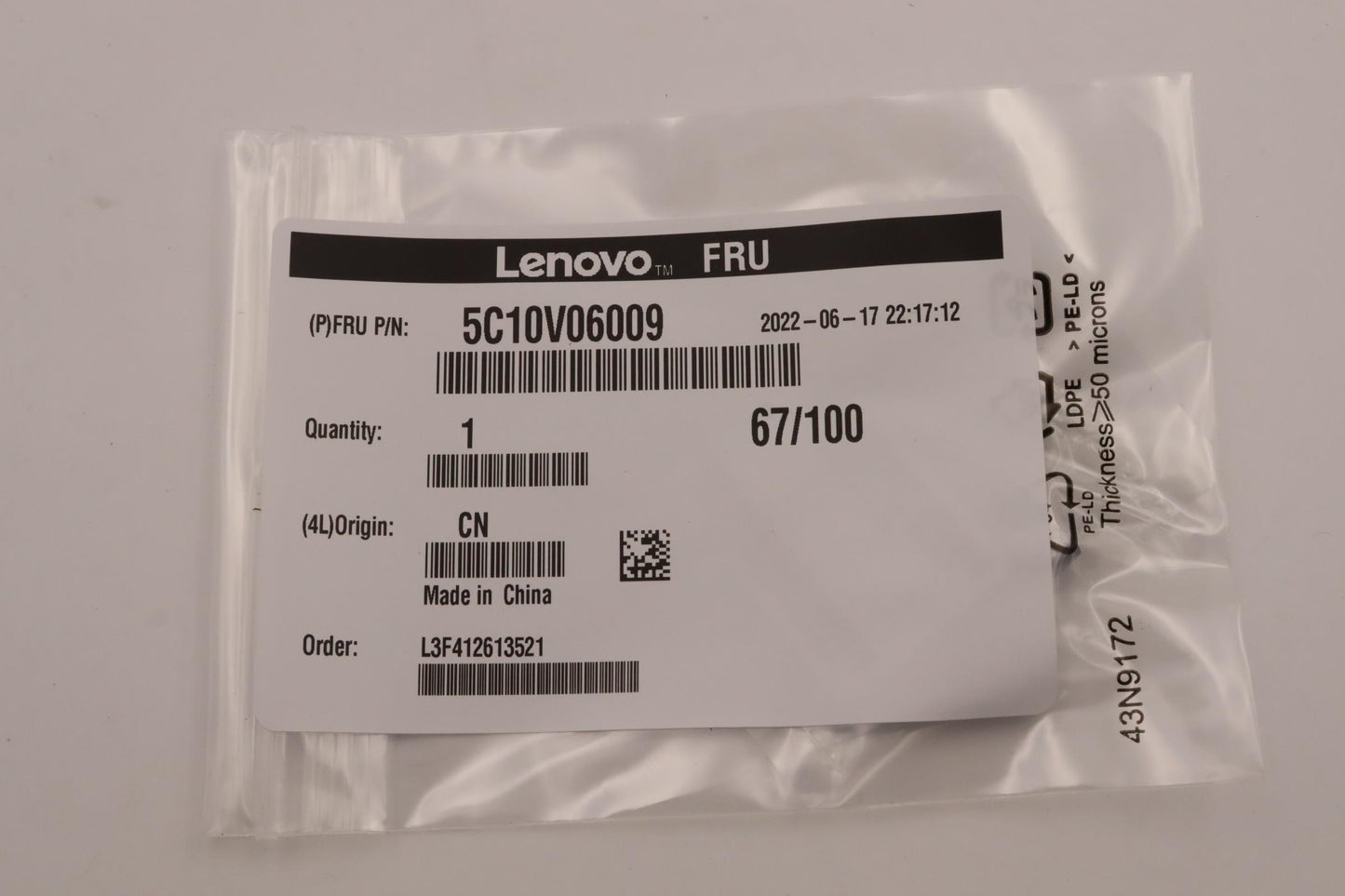 Lenovo Cable Usb To Type C Dongle - 5C10V06009
