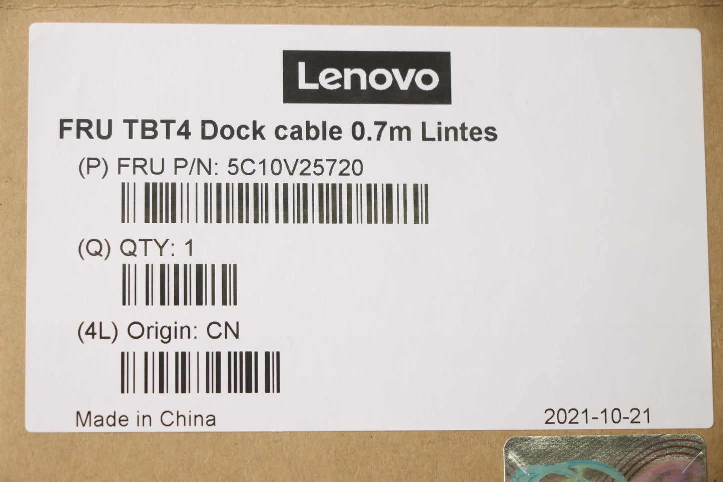 Lenovo 0.7m Type-C Dock Cable - 5C10V25720