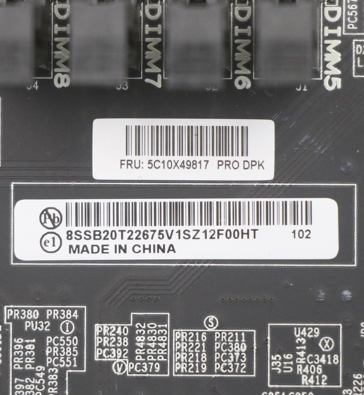 Lenovo Motherboard, Terminator, Windows-Compatible, TPM 2.0, AMT Support - 5C10X49817