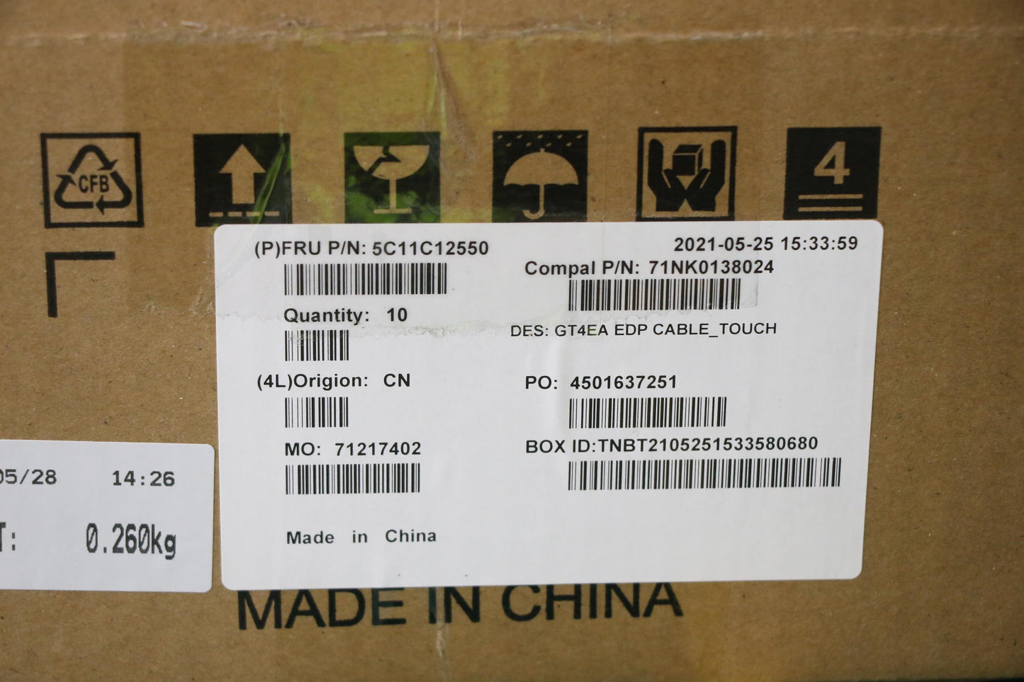 Lenovo Cable Fru Lcd Cable For Touch - 5C11C12550
