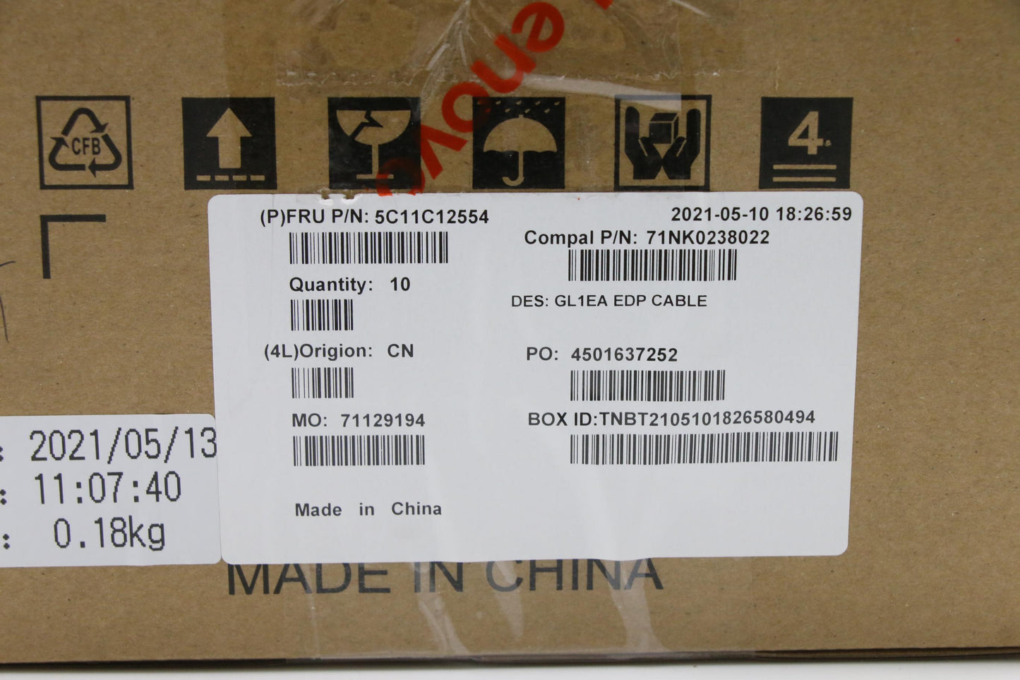 Lenovo Cable Fru Lcd Cable - 5C11C12554
