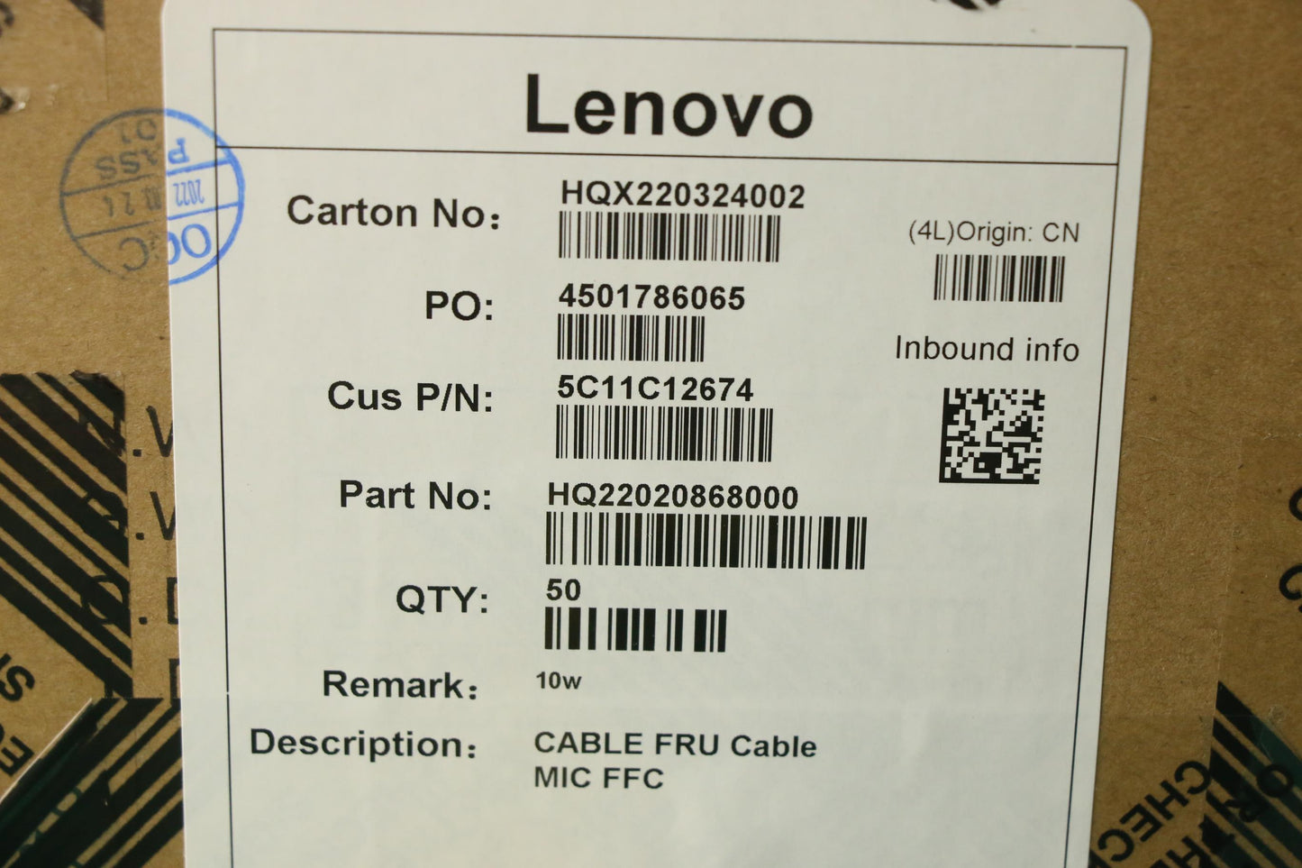 Lenovo Cable Fru Cable Mic Ffc - 5C11C12674