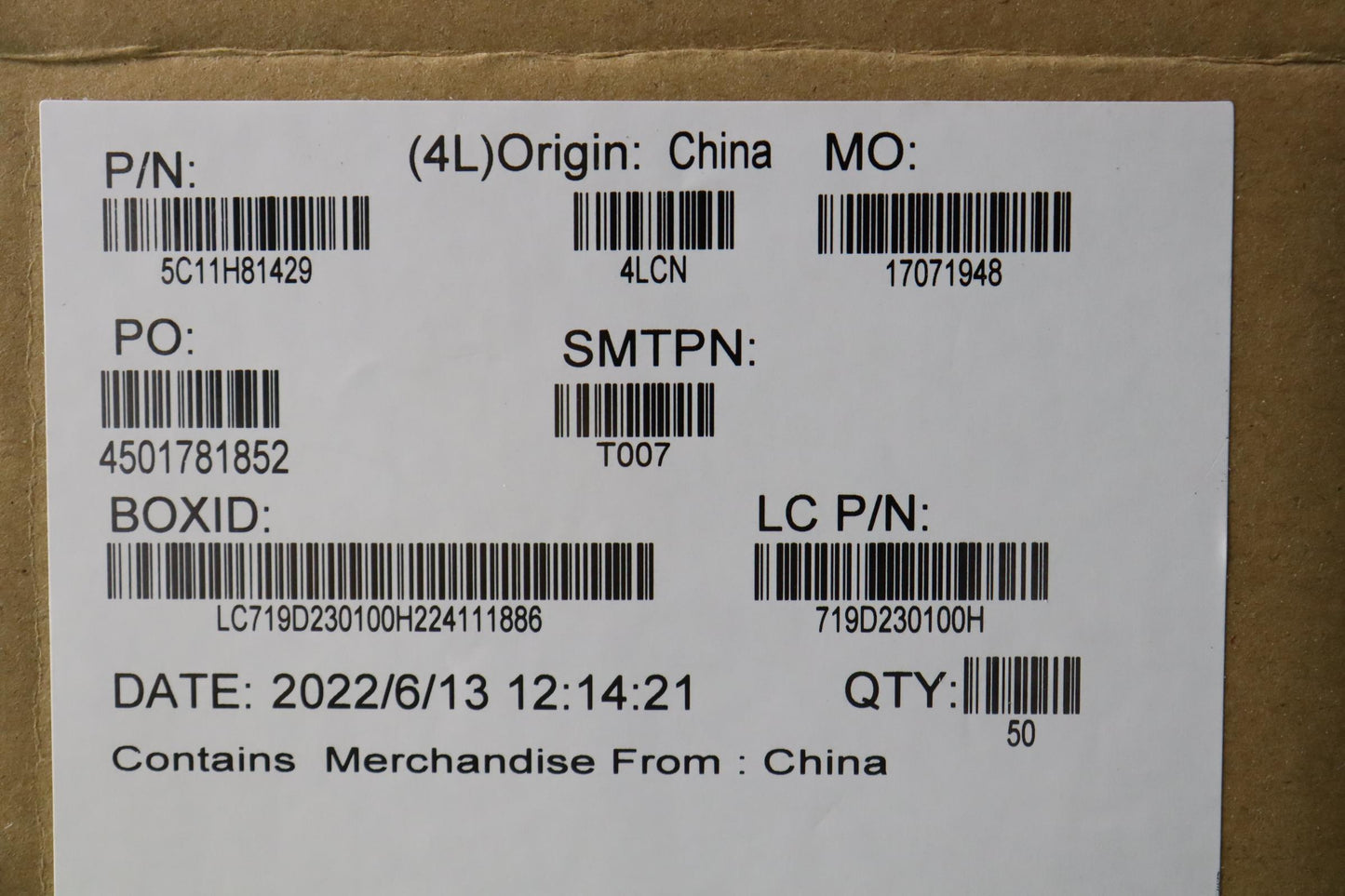 Lenovo FRU FPR/B JT4C0 Cable - 5C11H81429