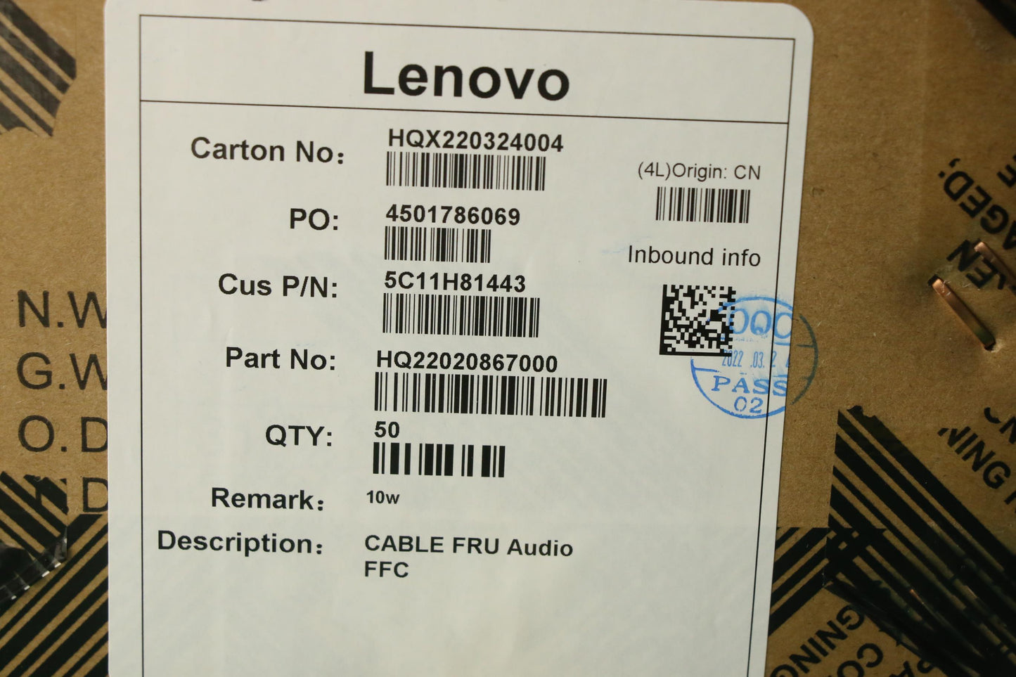 Lenovo Cable Fru Audio Ffc - 5C11H81443