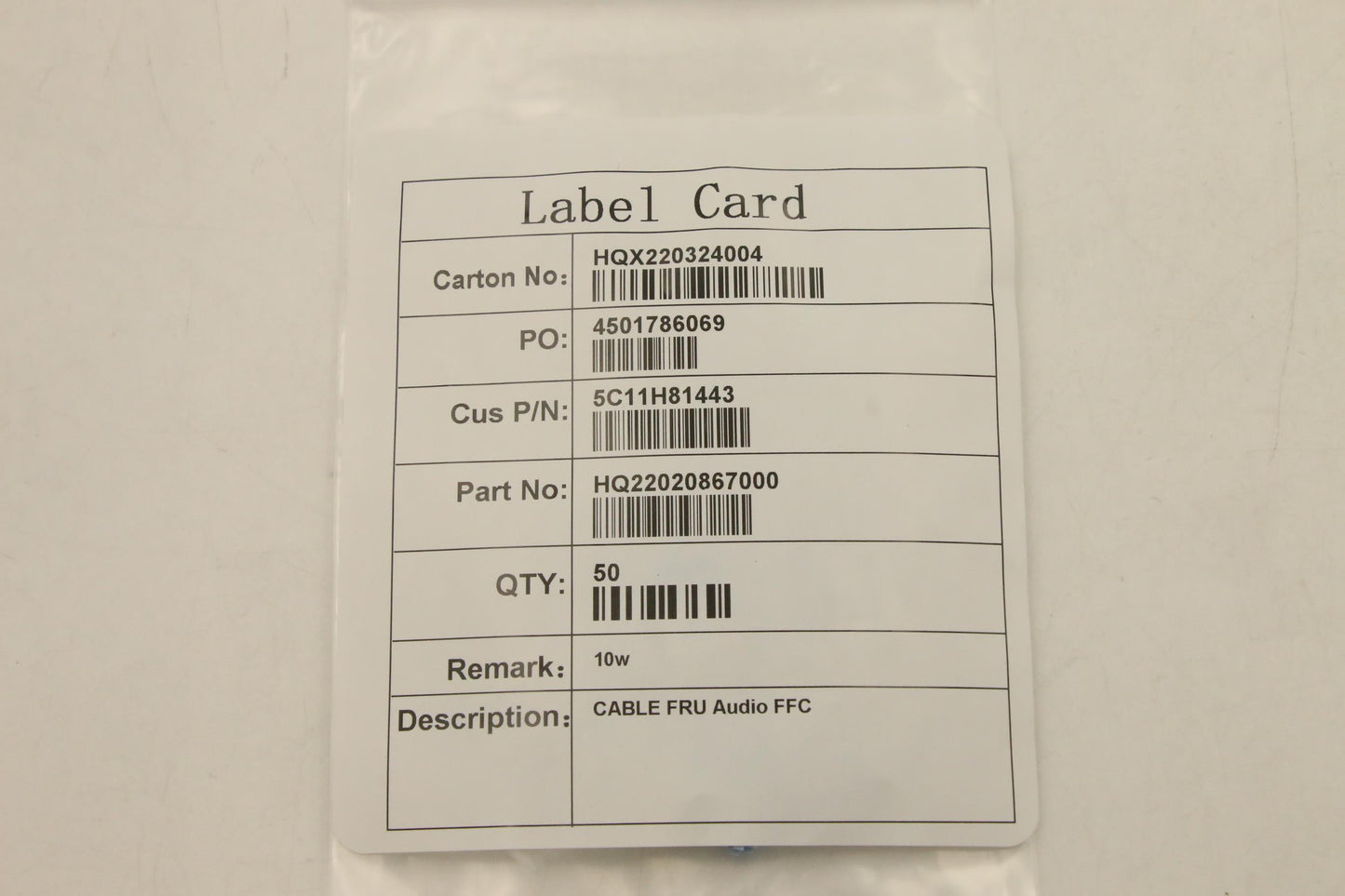 Lenovo Cable Fru Audio Ffc - 5C11H81443