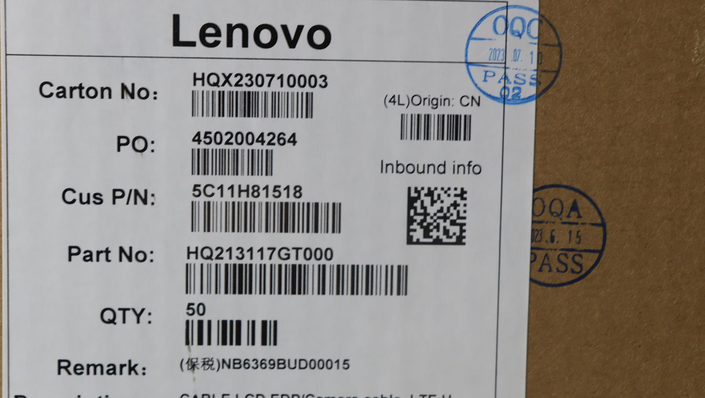 Lenovo Cable Lcd Edp/Camera Cable_Lte - 5C11H81518
