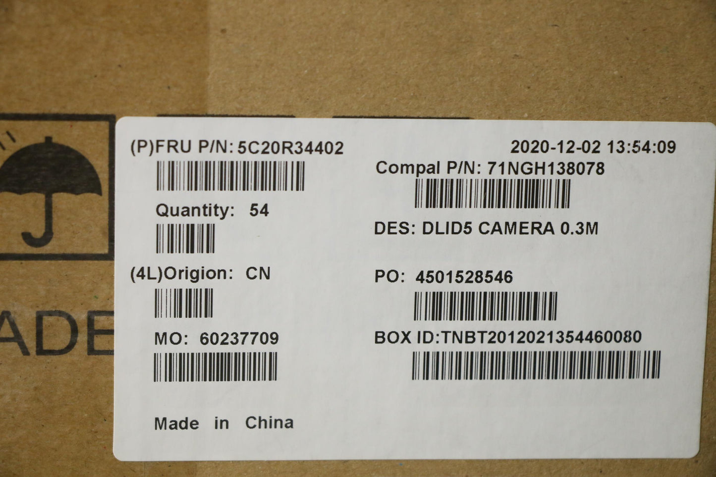 Lenovo Camera Internal - 5C20R34402