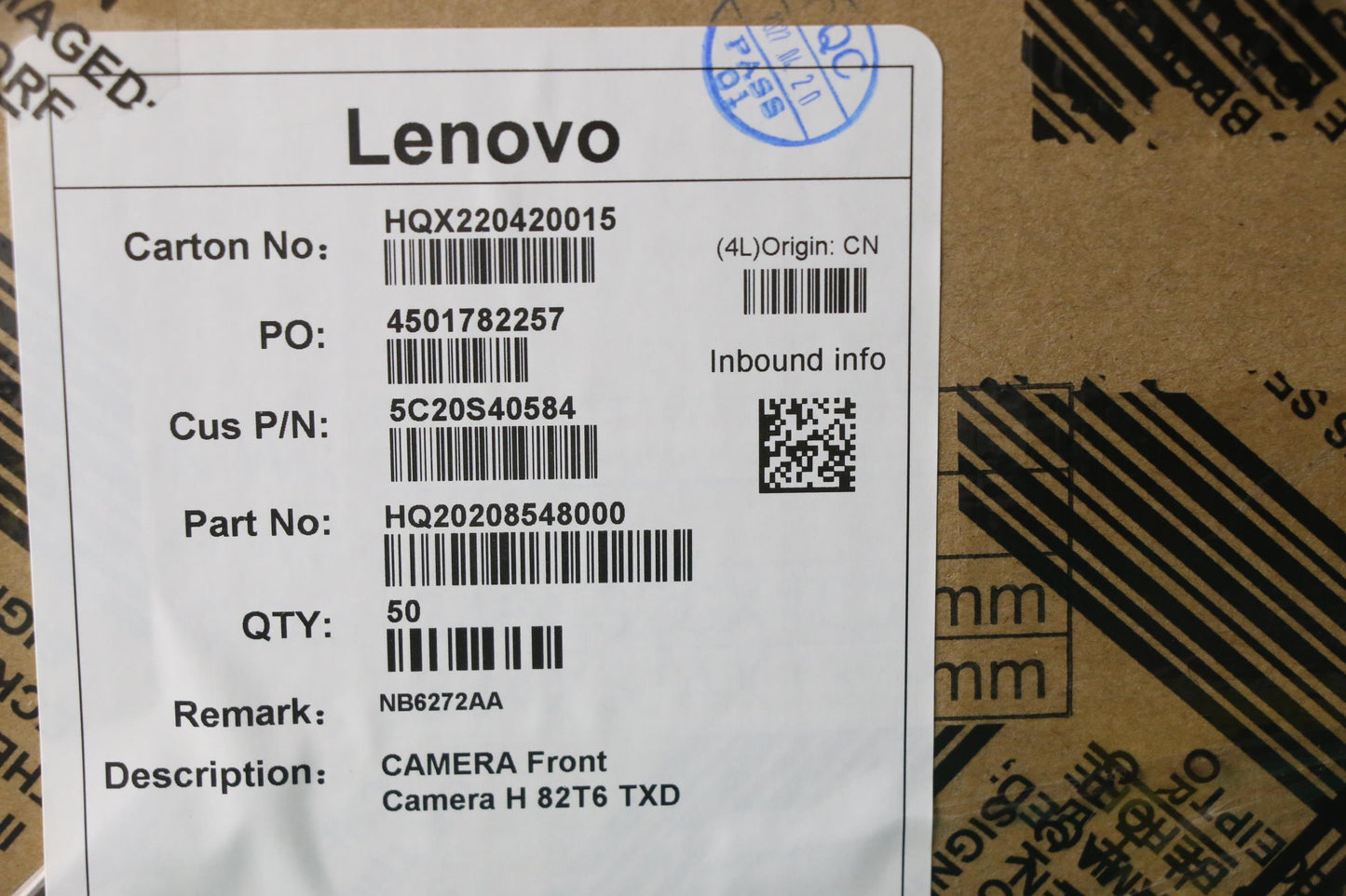 Lenovo Camera Front Camera H 82T6 Txd - 5C20S40584