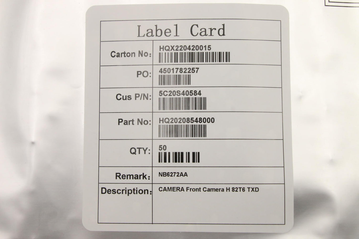 Lenovo Camera Front Camera H 82T6 Txd - 5C20S40584