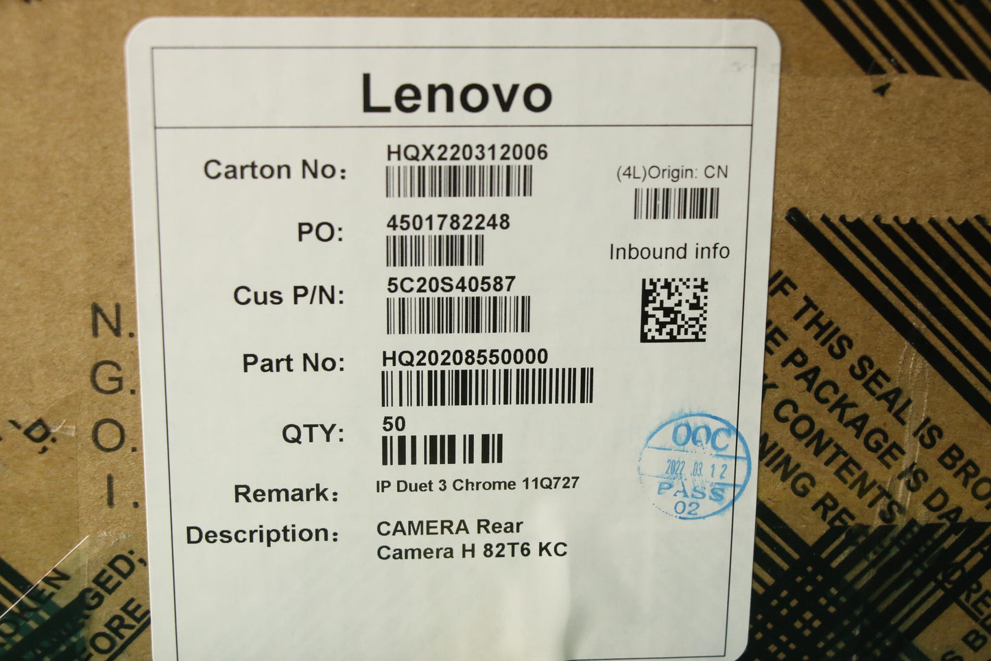 Lenovo Camera Rear Camera H 82T6 Kc - 5C20S40587