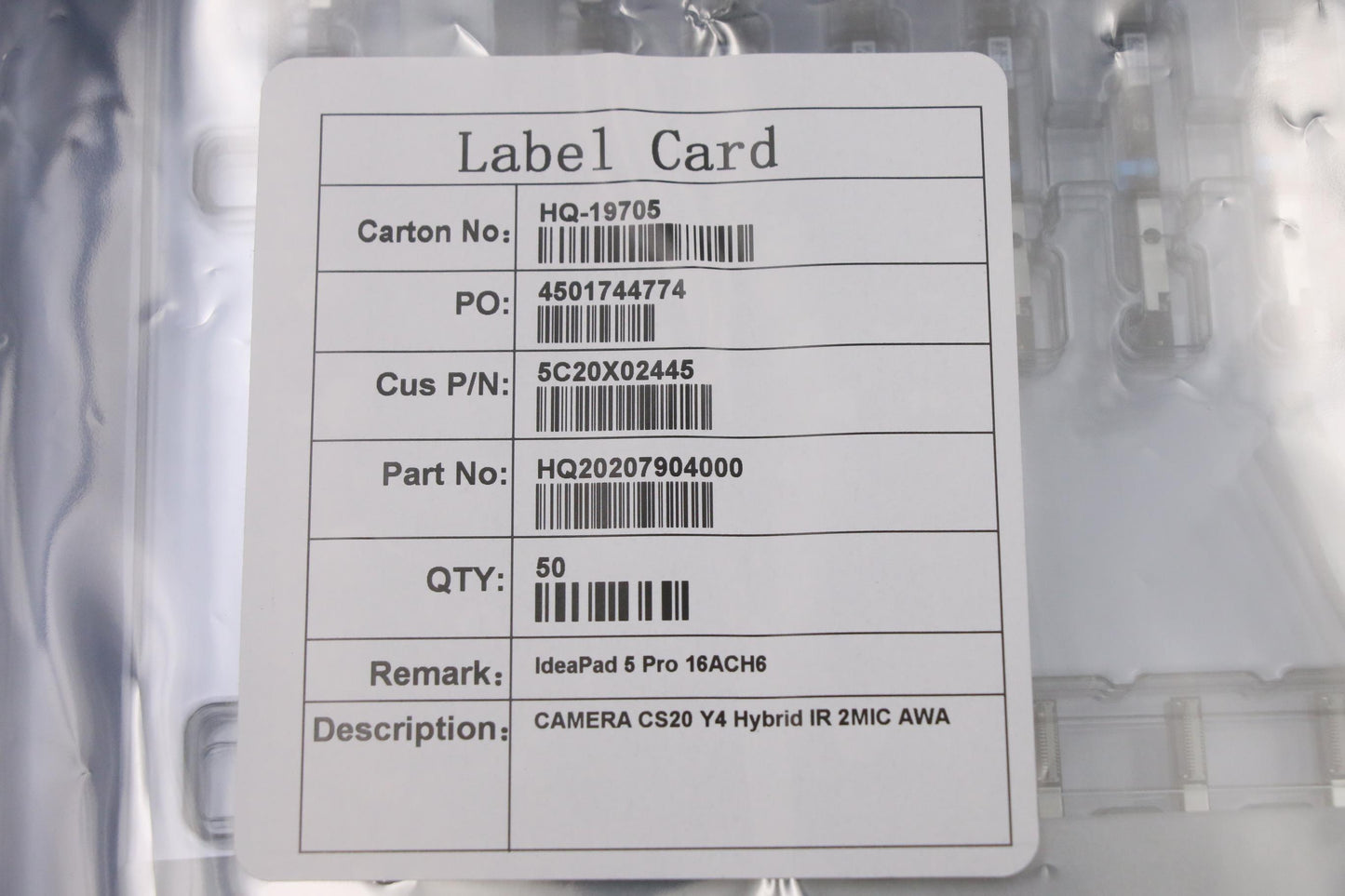 Lenovo CS20 Y4 Hybrid IR Camera with 2 Microphones, AWA - 5C20X02445