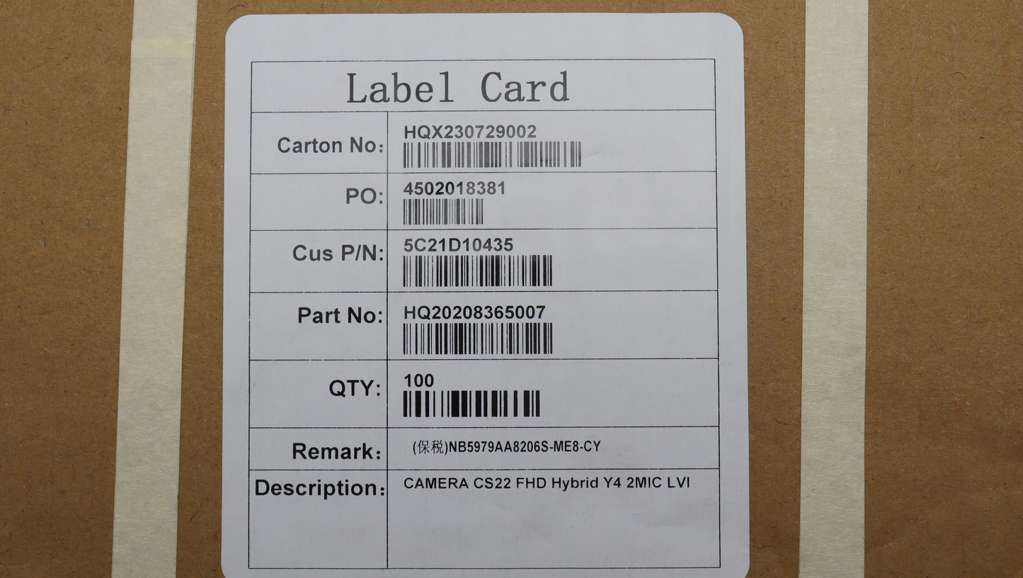 Lenovo Camera Cs22 Fhd Hybrid Y4 2Mic - 5C21D10435