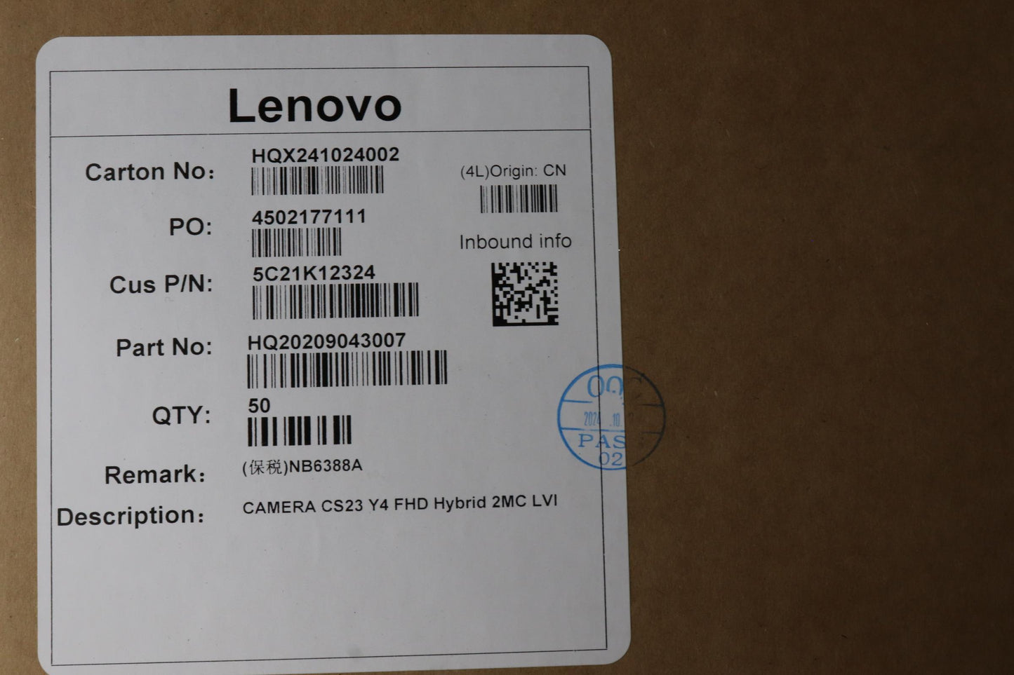 Lenovo Camera Cs23 Y4 Fhd Hybrid 2Mc - 5C21K12324