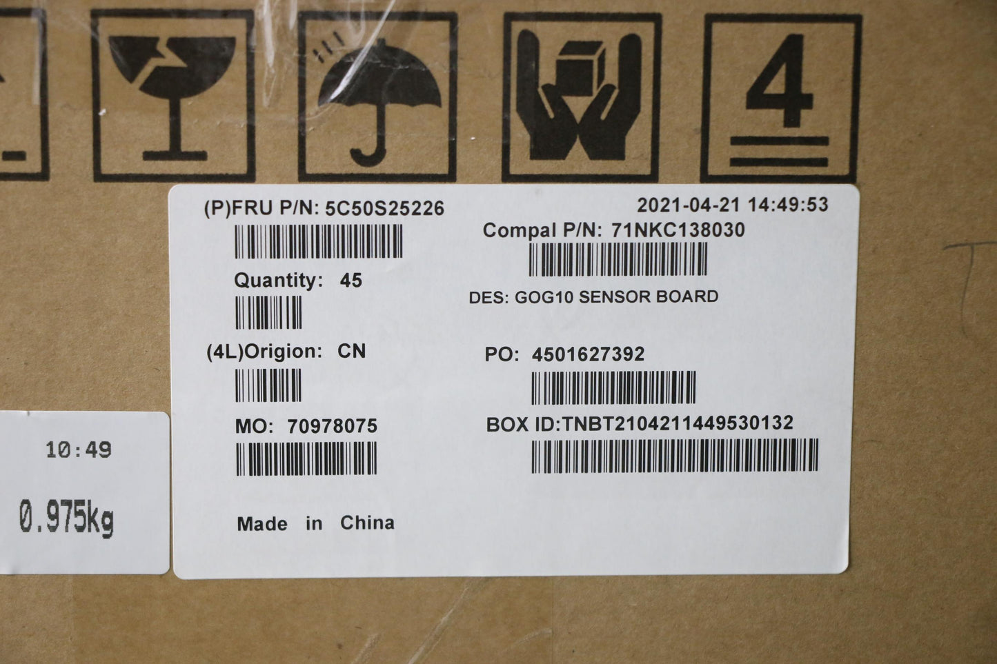 Lenovo Cardpop Sensor_Board C 82K1 - 5C50S25226