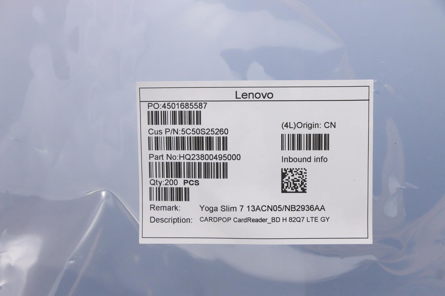 Lenovo Cardpop Cardreader_Bd H 82Q7 L - 5C50S25260