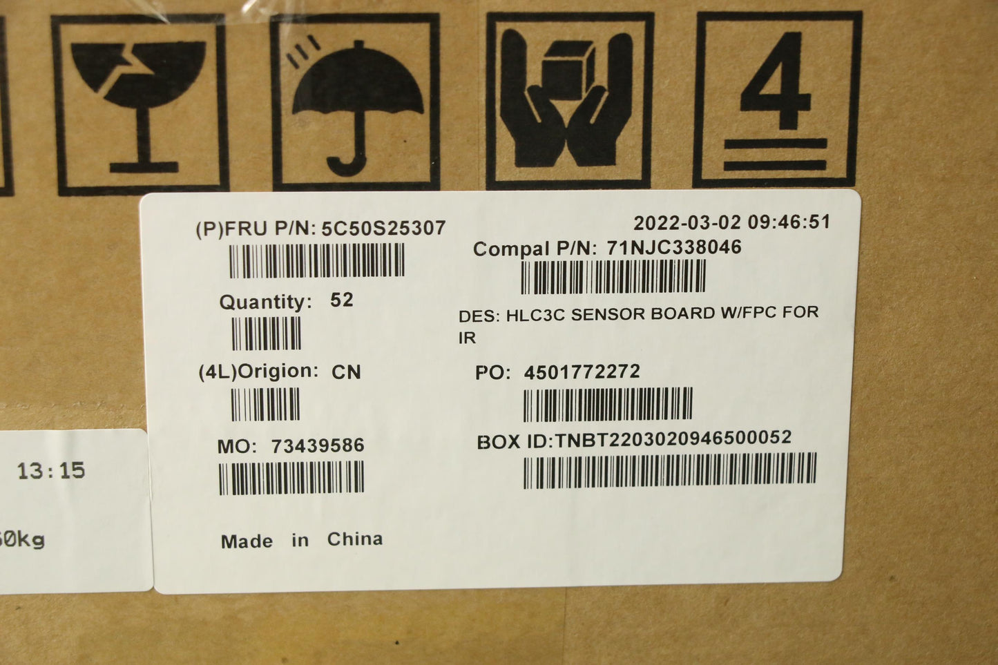 Lenovo Cardpop Sensor_Board C 82Ud W/ - 5C50S25307