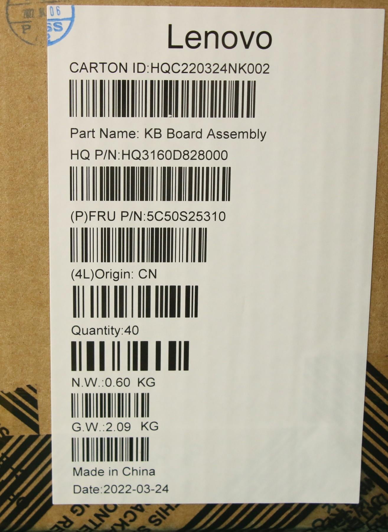 Lenovo Cardpop Power Board H 82T3 W/M - 5C50S25310