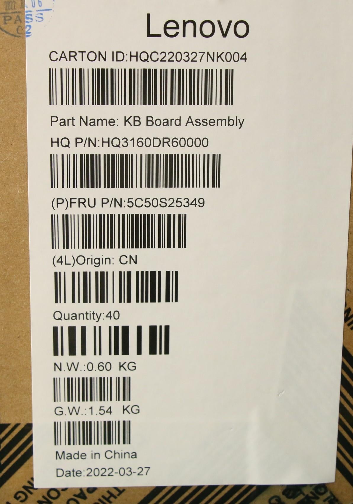 Lenovo Cardpop Volume Board H 82T6 - 5C50S25349