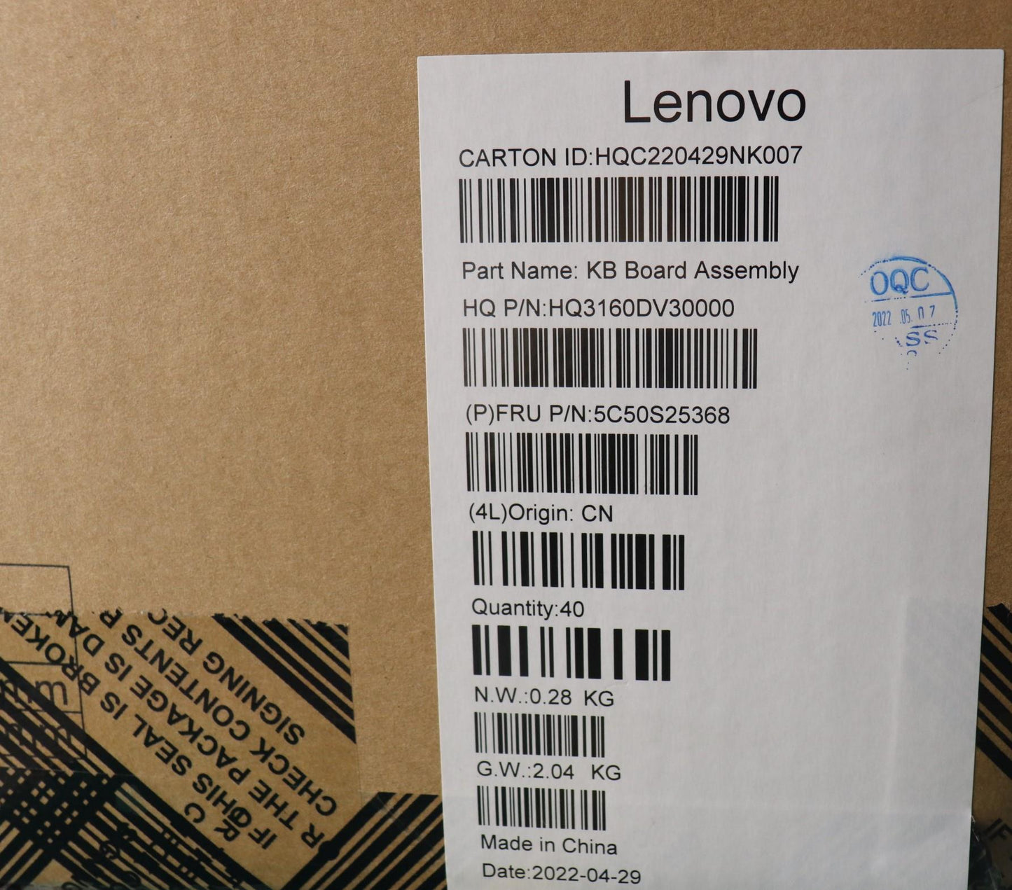 Lenovo Cardpop Usb Board H 82Sk W/Myl - 5C50S25368