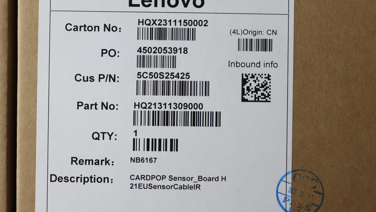 Lenovo Cardpop Sensorboard H 21Eusens - 5C50S25425