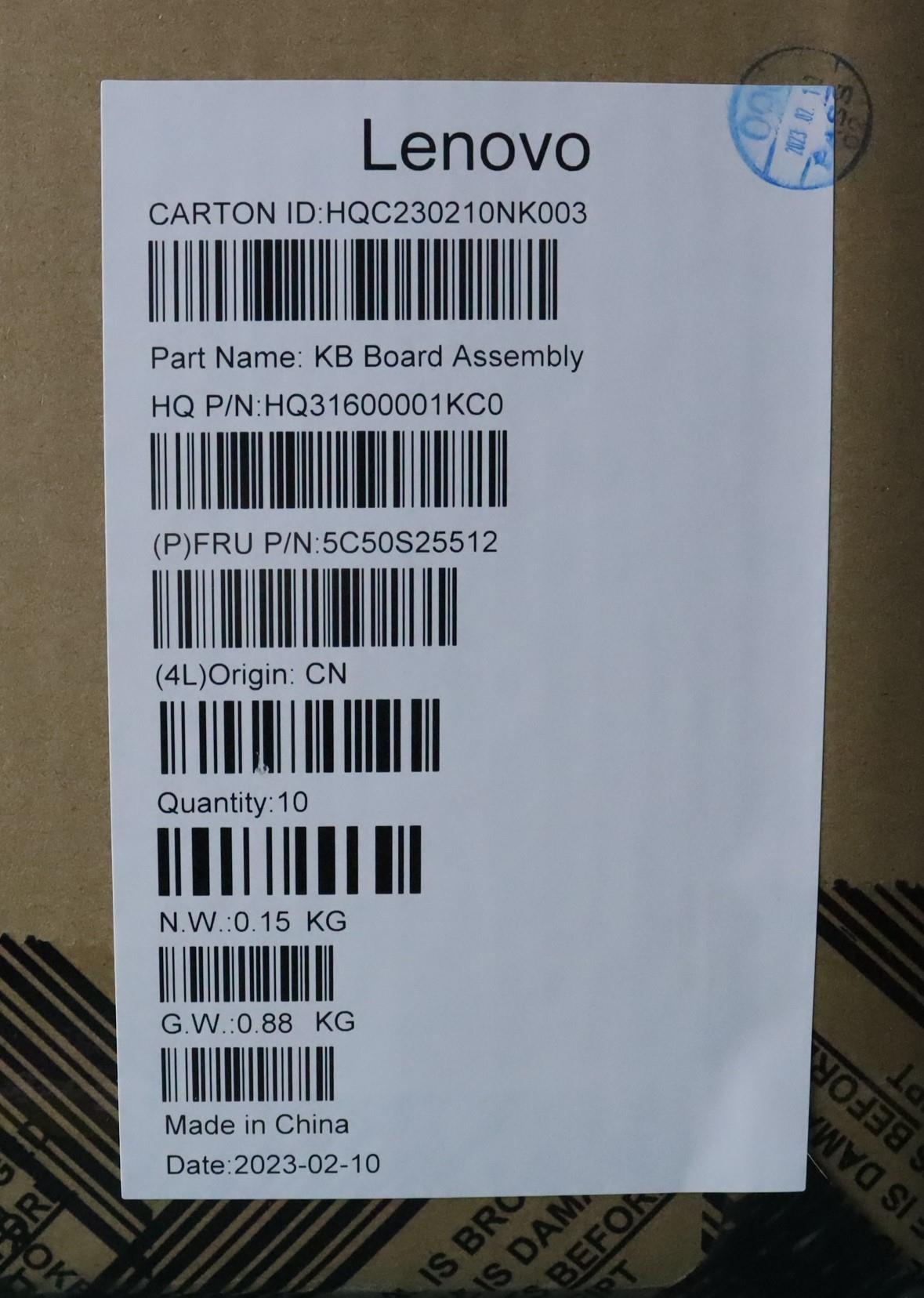 Lenovo Cardpop Volume Board H 83Br - 5C50S25512