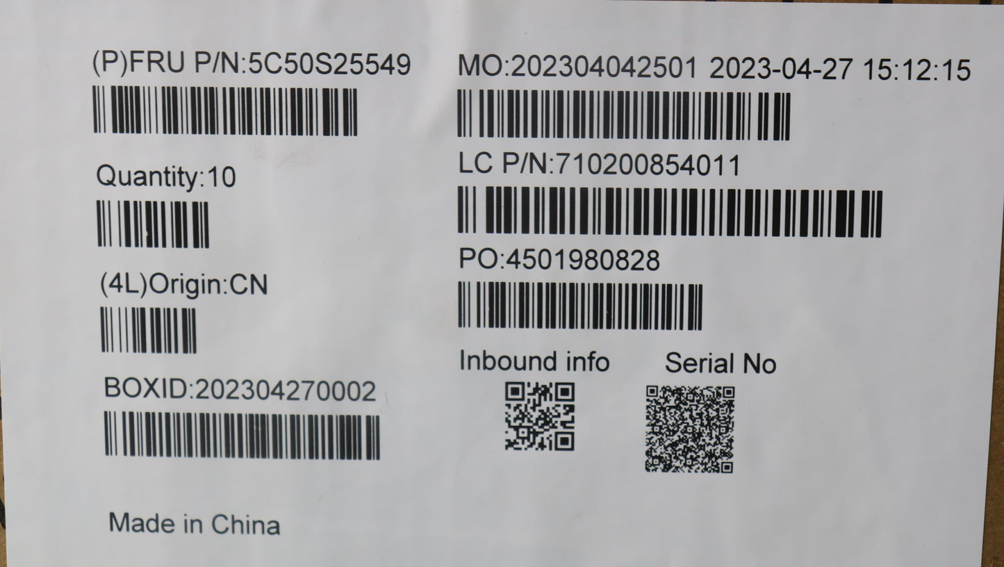 Lenovo Cardpop Cardpop Wt 82Xk Front - 5C50S25549