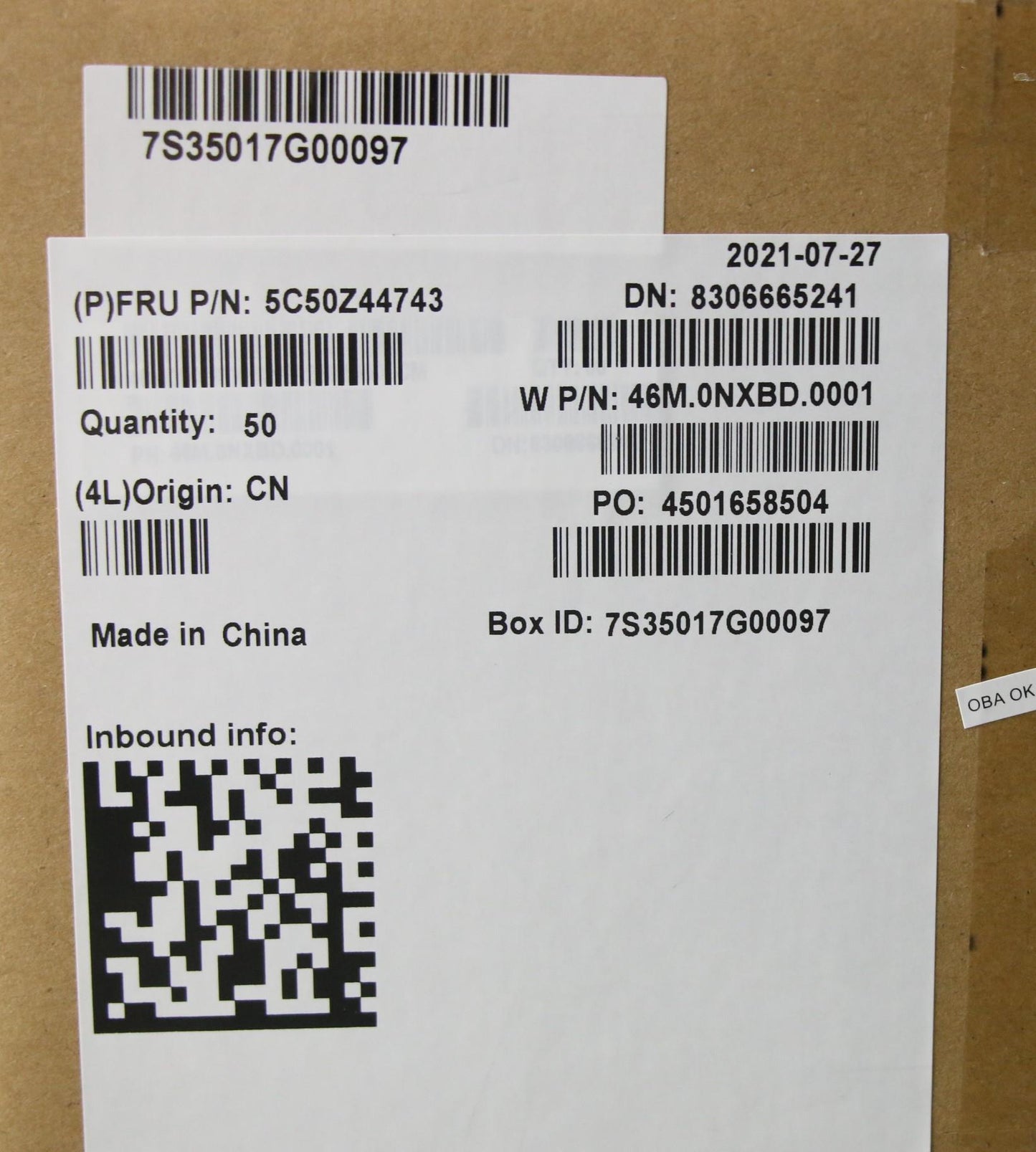 Lenovo FRU Sub Card IO Board, 500W GEN3 - 5C50Z44743