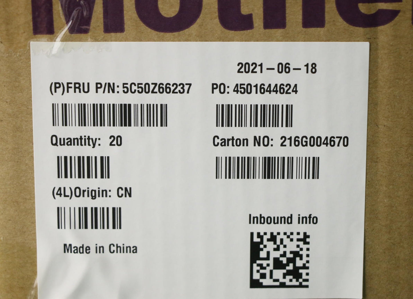 Lenovo Cardpop Lighting Control Db Re - 5C50Z66237