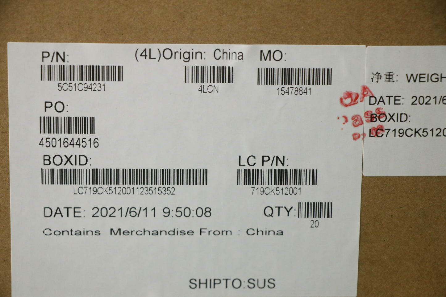 Lenovo Cardpop Fru Cardpop 500E_G3_Se - 5C51C94231