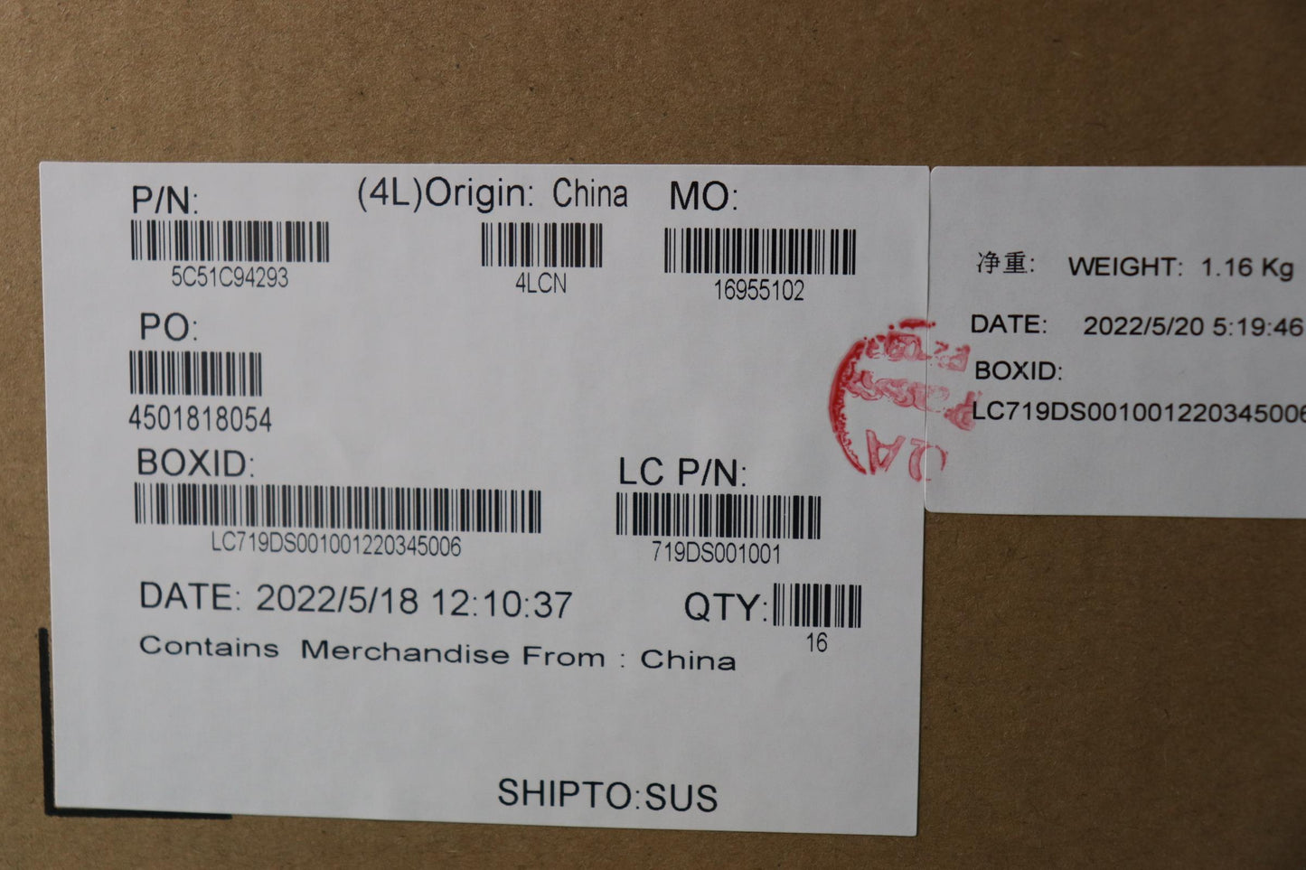 Lenovo CARDPOP RJ45 Board, FRU - 5C51C94293