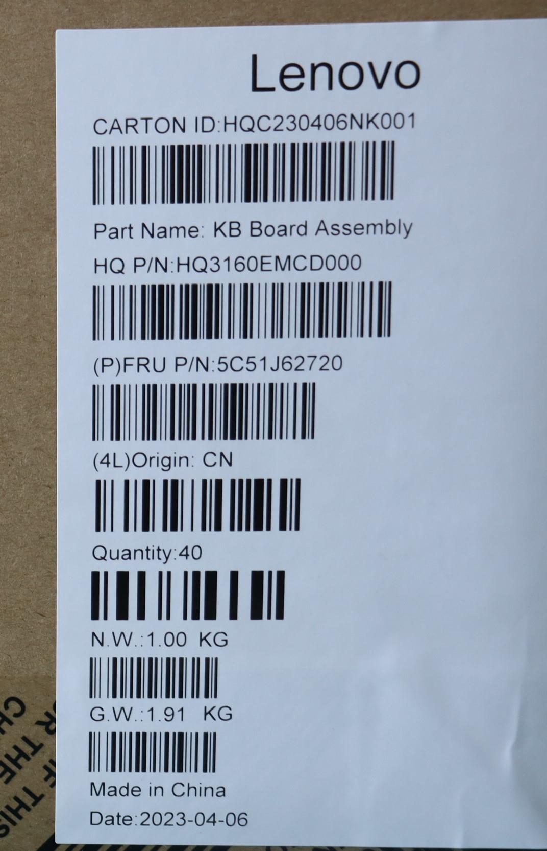 Lenovo Cardpop Db_Board_No Wwan H 82W - 5C51J62720