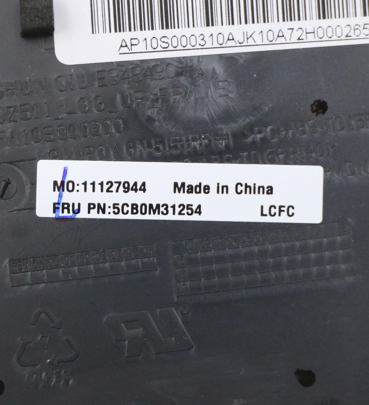 Lenovo Logic Upper Assembly Bl Gm Uk - 5CB0M31254