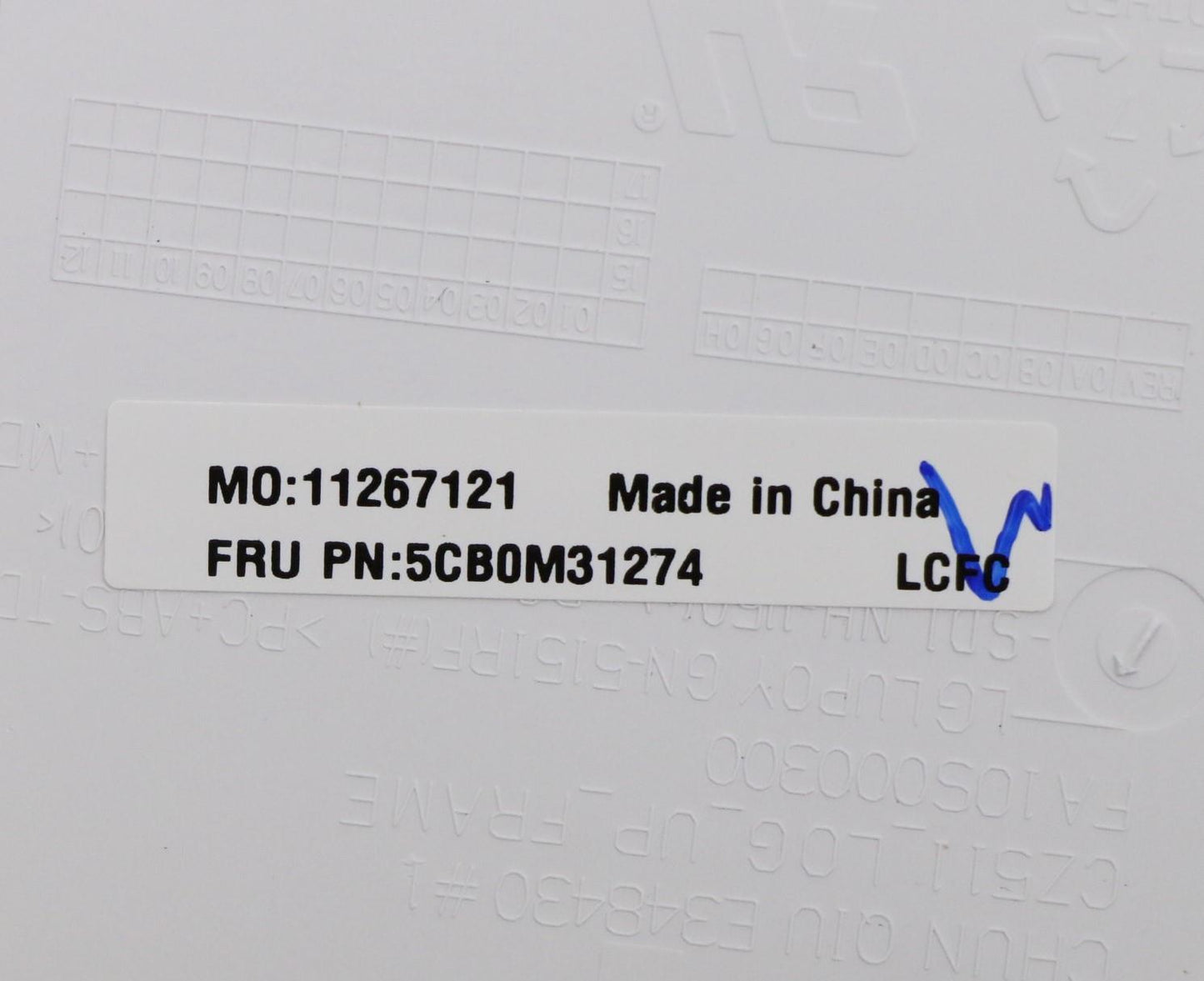Lenovo Logic Upper Assembly Bl Wht Cz - 5CB0M31274