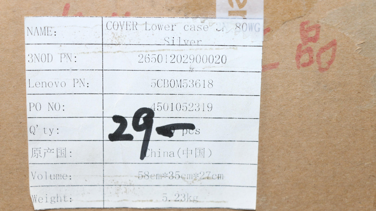Lenovo Lower Case 3N 80Wg Silver - 5CB0M53618
